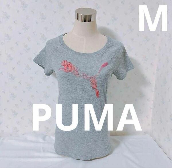 【PUMA】プーマ　ビックロゴプリントTシャツ　美品　レディース Mサイズ コットン