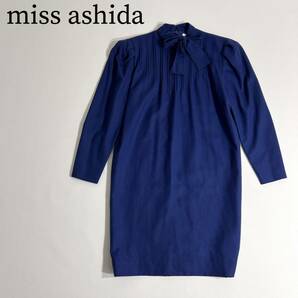 miss ashida ミスアシダ jun ashida ジュンアシダ 膝丈ワンピース チュニック トップス ブルー リボン vintage ヴィンテージ レディース