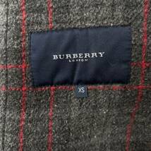 美品　BURBERRY LONDON バーバリーロンドン ロングコート　ダッフルコート アウター　ブルゾン　裏地チェック フード　ダブルフェイス生地_画像9