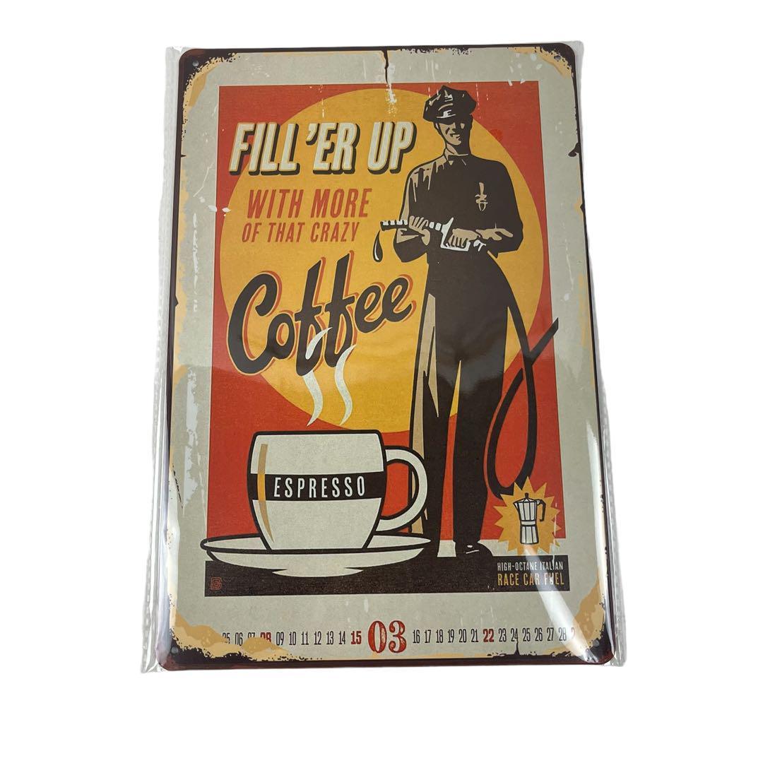 アンティーク風看板 レトロ アメリカ雑貨 喫茶店コーヒー インテリアガソリン