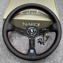 炭素繊維◆NARDI◆ステアリング スポーツステアリングホイール 高品質 車ハンドル PVCレザー 325mm 13インチ レース ドリフト ステアリング_画像1