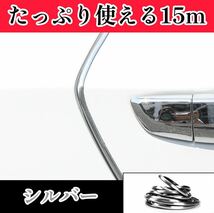 ドアモール 15m 車 ドレスアップ メッキ風 シルバー 傷防止 保護 おしゃれ カー用品 便利 ドアエッジモール ドアガード　ホンダ　トヨタ_画像1