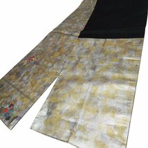 ★きもの北條★ 螺鈿箔　箔糸　花鳥文様　三通　中古　正絹　袋帯　T647-7_画像8