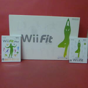 240228-2☆Wii Fit　バランスボード+Wii Fit + Wii Fit Plus ソフト2本　箱説あり　動作確認済み　☆②☆