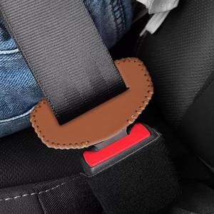  all-purpose buckle for seat belt cover 5 piece set light brown leather cover buckle for protector scratch prevention accessory all seats .