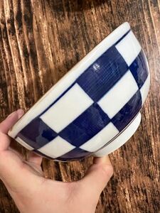 和食器 市松柄 小どんぶり16cm 2枚 美濃焼 オシャレ 磁器 うどん皿 丼