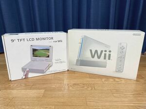 【良品】任天堂Nintendoニンテンドー　Wii本体　ホワイト　一体型モニター（接続不良）付き　LJF102925218　神機レア