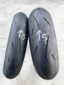 【中古】ダンロップ　SPORTMAX α-13 SP Hレンジ110/70R17 150/60R17 前後セット 17.16年製造 ⑤250cc対応タイヤ JP250