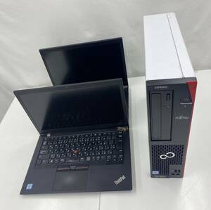 FUJITSU ESPRIMO D586/M COREi3中古1台 Lenovo ThinkPad T460S COREi5ジャンク1台 ThinkPad T470S COREi5ジャンク1台 SSD・HDDなし3台組