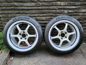 ADVAN Racing RG 17インチ 5-114.3 8.5J+37 2本 + ミシュラン Pilot Sport 4S 235/45ZR17(タイヤ痛み有)