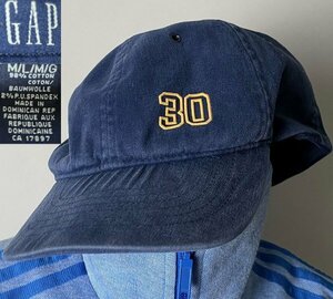 ★【ドミニカ共和国製 デザイン◎ 名作】90s 90年代ビンテージ オールド GAP ギャップ コットン ストレッチ キャップ 帽子 野球帽 M/L 紺