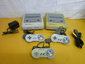 BB387 NINTENDO/ nintendo Super Famicom together 2 point profit set SHVC-001 game hobby omo tea Showa Retro cable attaching * moving .OK/100