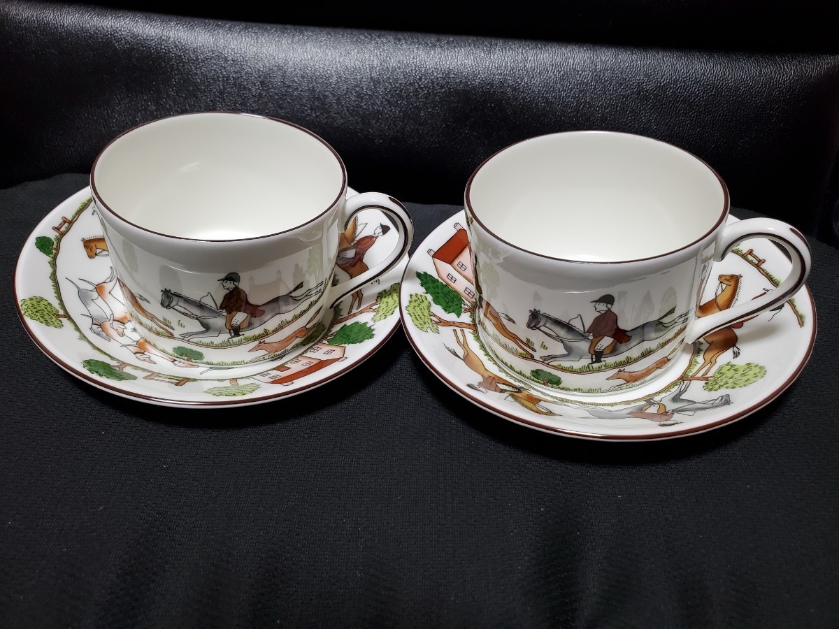 ウェッジウッド ハンティングシーン C&S ペア 2客セット wedgewood