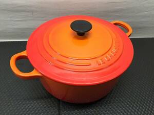 【鋳物ホーロー鍋】 LeCreuset/ル・クルーゼ ココット・ロンド 22cm オレンジ