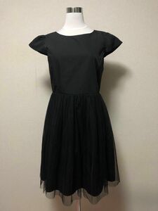 美品【Ray BEAMS（レイビームス）】チュールスカート膝丈ワンピース　サイズ１（S-Mサイズ）