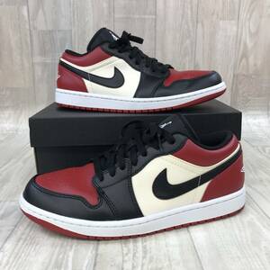 KZ1347★NIKE : AIR JORDAN 1 LOW BRED TOE 553558-612★26.5★赤/黒/白 ナイキ エアジョーダン1 ロー ブレッドトゥ