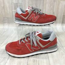 KZ1379★new balance : ML574ERD★28★赤 ニューバランス スエード メッシュ_画像1