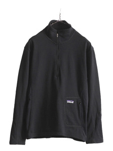 00s USA製 01年製 パタゴニア R1 フラッシュ プルオーバー レディース M Patagonia アウトドア フリース ジャンパー ハーフジップ ロンT 黒