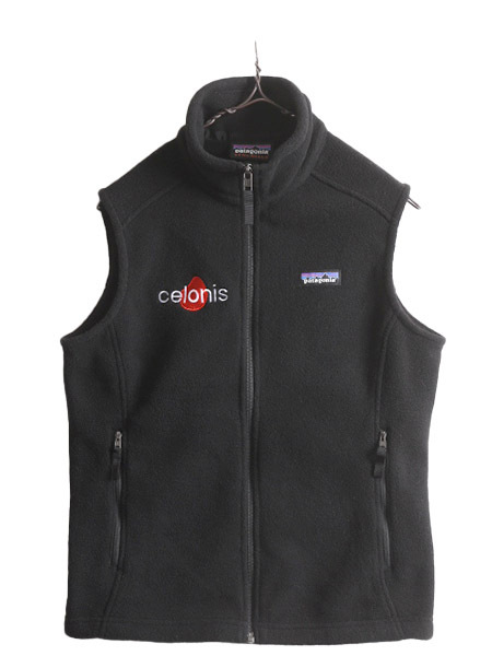 US企画 19年製 パタゴニア クラシック シンチラ フリース ベスト レディース S 古着 Patagonia アウトドア フルジップ 重ね着 黒 廃盤 企業