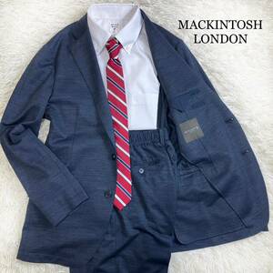 極美品/MACKINTOSH LONDON マッキントッシュロンドン セットアップ スーツ カジュアル ビジネス チェック イギリス名門 現行モデル 紺2B 