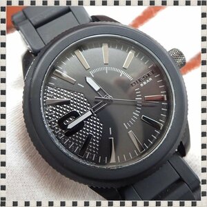 【 良品 】 ディーゼル ラスプ DZ-1873 クォーツ ラバーベゼル ブラック 50mm メンズ 腕時計 DIESEL