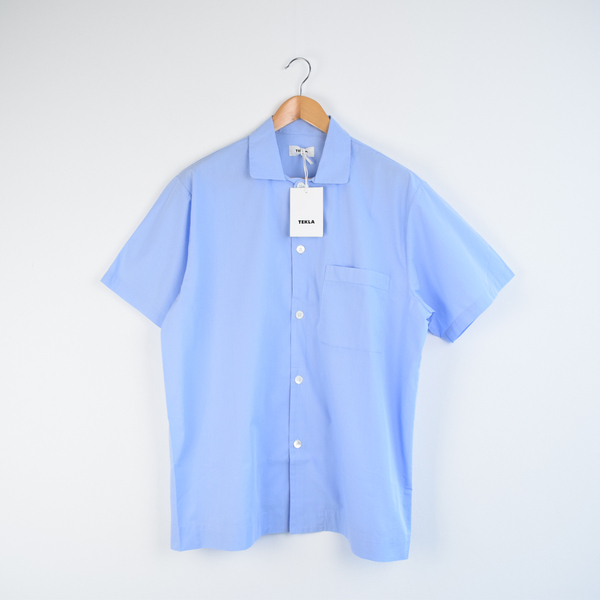 新品 TEKLA テクラ ポルトガル製 Pyjamas Short Sleeve Shirt オーガニックコットン 半袖 パジャマ シャツ　M 管理番号F748Q83