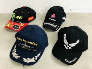 z0121-13 ★ キャップ / 帽子 / Blue Impulse / U.S.AIRFORCE / JAPAN RUGBY / m46 / サイズ不明 / 保管品 / 4点まとめて 