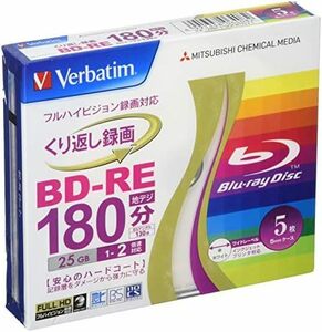 バーベイタムジャパンVerbatim Japan くり返し録画用 BD-RE VBE130NP5V1 片面1層1-2倍速5枚