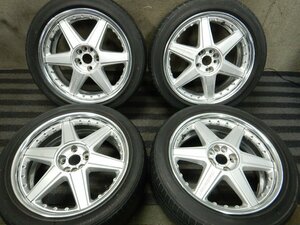 パT8689■215/45R17 Racing Hart アルミホイール 7J 5H 4H マルチ +39 PCD100 ハブ径73㎜★条件付送料無料★レーシングハート