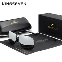 【★★新品★★】Kingseven　ユニセックスアルミサングラス　偏光UV400ミラー　男性女性oculosデゾル　レザーケース付_画像1