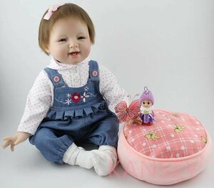 リボーンドール リアル 赤ちゃん人形 トドラードール ベビードール 55cm 高級 かわいい 衣装付き オーバーオール 女の子