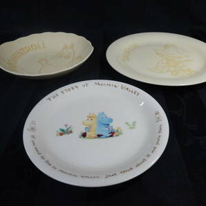 【ムーミン プレート皿 3個まとめて】yamaka お皿 中皿 深皿 スナフキン 大皿 陶器 食器【B5-4⑤】0214の画像1