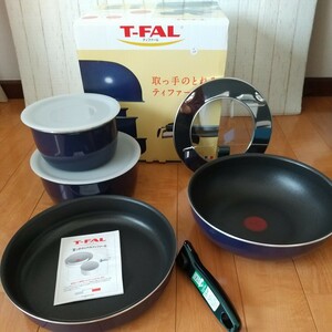 T-fal 取っ手のとれる ティファール フライパン 鍋 ４点 ガス IH対応 オーブン 中古現状品 ingenio インジニオ