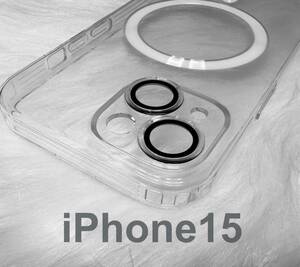 【新品】iPhone15 クリア ケース カバー magsafe MIL規格　レンズカバー