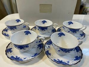 ナルミ NARUMI カップアンドソーサー ５客セット 未使用長期保管品 花柄 FINE CHINA ５客碗皿 40670-32809