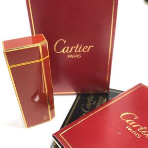 Cartier カルティエ ガスライター レッド×ゴールド 箱付き ギャランティ 喫煙具 喫煙グッズ 現状販売品 24b菊MZ