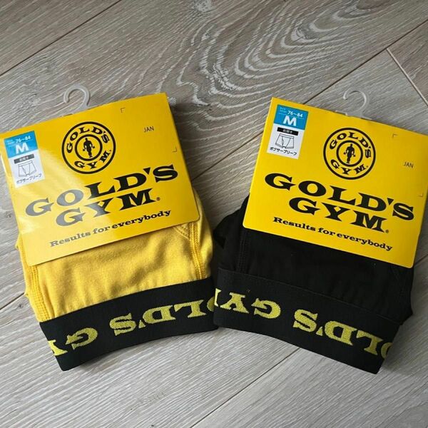 新品★2枚セット！色違い★GOLD’S GYM ゴールドジム★ボクサーブリーフパンツ★メンズ★Mサイズ★黒 ブラック イエロー黄色