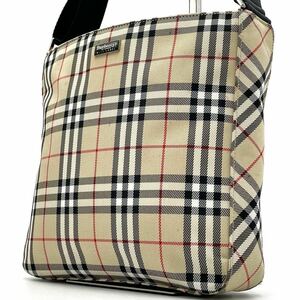 1円 【メンズ】BURBERRY バーバリー ノバチェック クロスボディ ショルダーバッグ ポシェット 斜め掛けかばん レディース ベージュ系