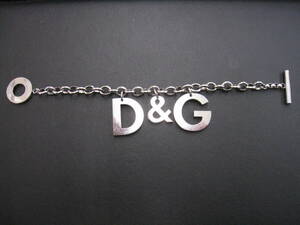 ◆DOLCE&GABBANA◆ ドルチェ&ガッバーナ D&G ロゴブレスレット シルバーカラー