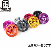 [アルミ削出]t4works CNCビレットアルミホイール ブラック 田宮/タミヤ/TAMIYAホーネット/グラスホッパー/マイティーフロッグ[フロント用]_画像4