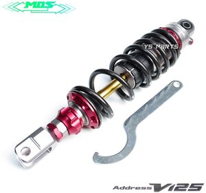 [NEWモデル]アドレスV125G[CF46A/CF4EA]アドレスV125S[CF4MA]ガスショック赤[チタンコートロッド/無段階プリロード調整/30段階減衰圧調整]