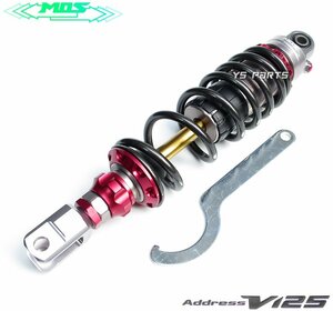 [NEWモデル]アドレスV125G[K5/K6/K7/K9]アドレスV125S[L0/L1/L3]リアサス赤[チタンコートロッド/無段階プリロード調整/30段階減衰圧調整]