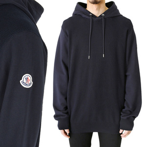 送料無料 54 MONCLER モンクレール 9C00019 V9168 ネイビー ロゴ パーカー フーディ size XL