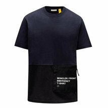 送料無料 190 MONCLER GENIUS 7 FRAGMENT モンクレール ジーニアス 8C00002 8392B ネイビー Tシャツ 半袖 size M_画像4