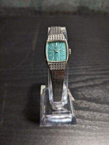 1C【美品】セイコー SEIKO レディース腕時計 ウォッチ 手巻き シルバー×緑 