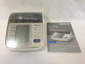 ◆ 1円～ 通電のみ確認済み OMRON オムロン 上腕式血圧計 血圧測定 HEM-7310 電池式 取扱説明書付き 未使用品 中古保管品