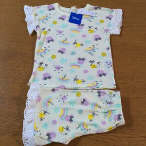 W☆新品☆ディズニー　ミニーマウス☆半袖・半パンツ☆フリルパジャマ☆１２０cm☆黄色☆女の子用☆No.1460