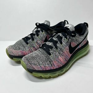 NIKE ナイキ フライニット マックス スニーカー ランニングシューズ　ブラック ゴースト グリーン マルチカラー　25cm