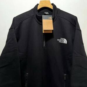 新品 正規品 USA限定 The North Face ノースフェイス US-L 希少ハーフジップ ヘビーウエイトスエット フリースジャケット 黒の画像2