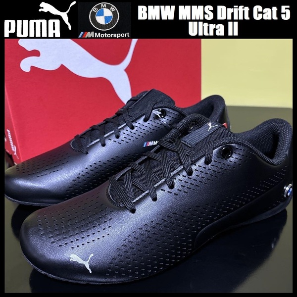 26.0cm ★ 新品 PUMA BMW MMS Drift Cat 5 Ultra II プーマ ドリフトキャット 5 ウルトラ 2 黒 スニーカー レザー シューズ 306421-01